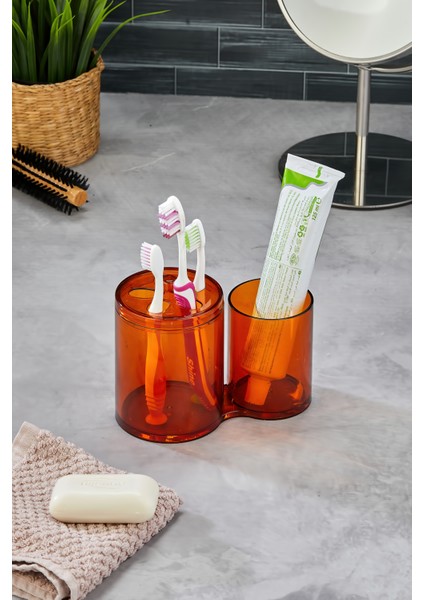 Tezgah Üstü Banyo Organizeri / Diş Fırçalık & Macunluk - Bronz fiyatları