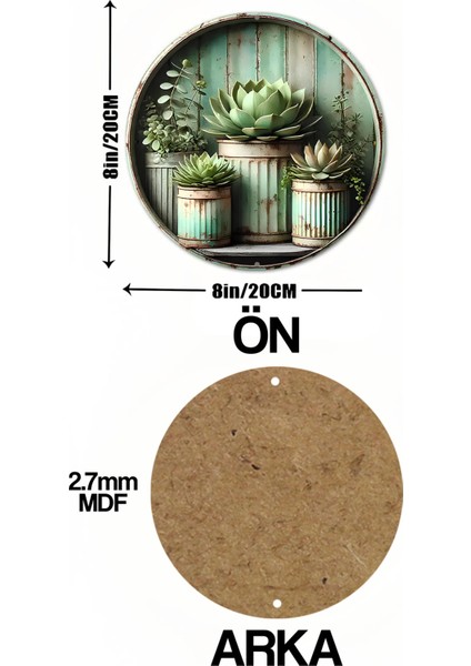 Dekoratif Uv Baskı Mdf Duvar Süsü – Sukulent Tasarımlı – 33X33 cm & 20X20 cm DT163 indirimleri