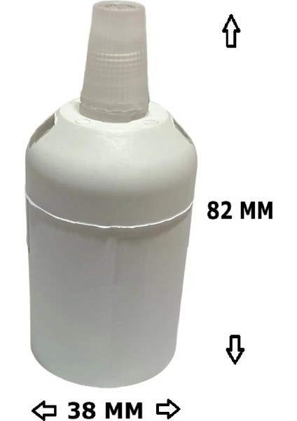 İtalyan Tip E27 Duy Vidasız Geçmeli Düz Bakalit Beyaz (250V-4A) 5 Adet modelleri