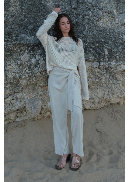 Natürel Alia Keten Anvelop Pantolon fırsatları