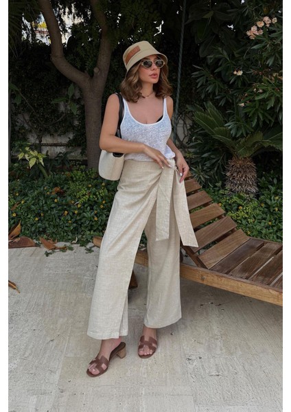 Natürel Alia Keten Anvelop Pantolon indirimleri