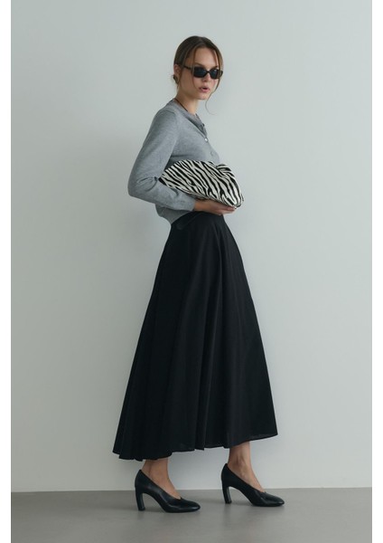 Siyah Liza Kemerli Etek fırsatları