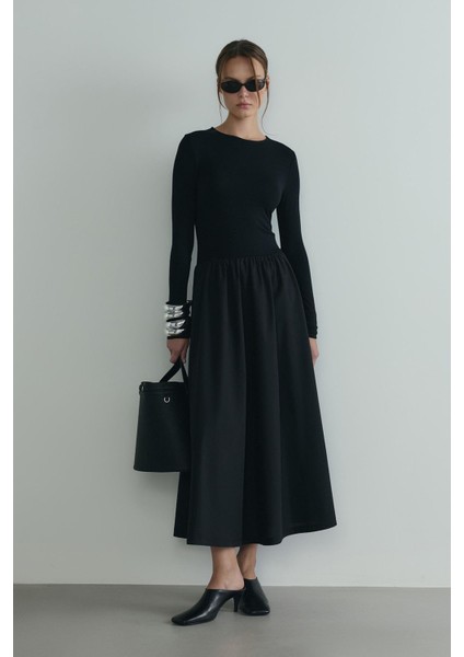 Siyah Harper Kontrast Elbise fiyatları