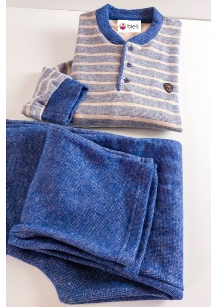 Erkek 3 Düğme Çizgili Kışlık Pamuklu Selanik Kumaş Uzun Manşetli Kol Cepli Pijama Takımı fiyatları