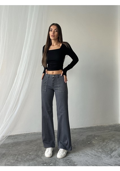 Kadın Taş Desenli Wide Leg Kadın Pantolon fiyatları