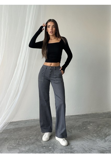 Kadın Taş Desenli Wide Leg Kadın Pantolon modelleri