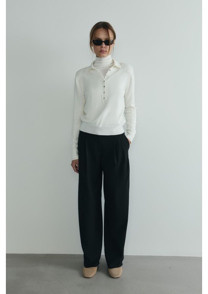 Siyah Lina Pileli Pantolon fırsatları