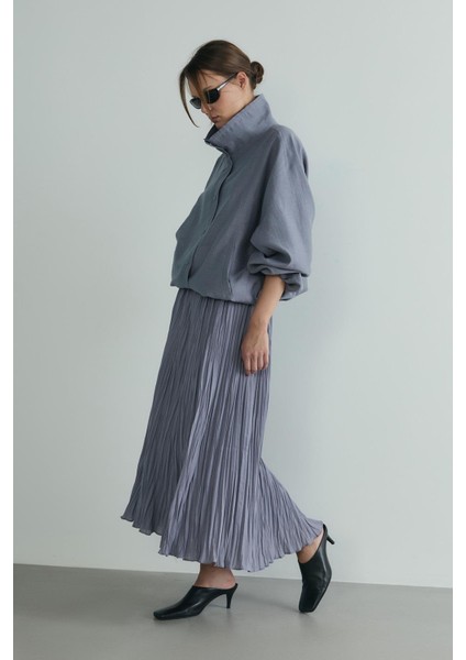 Gri Inez Dökümlü Bomber Ceket modelleri