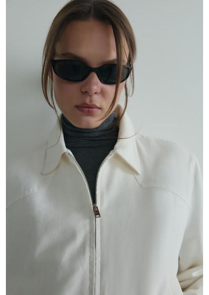 Beyaz Alden Yıkamalı Ceket modelleri