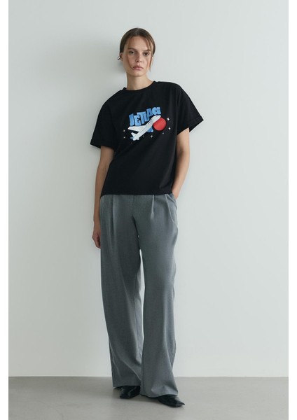 Gri Lina Pileli Pantolon