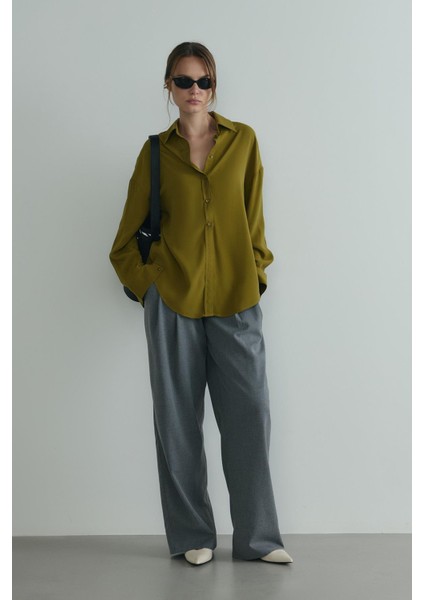 Gri Lina Pileli Pantolon indirimleri