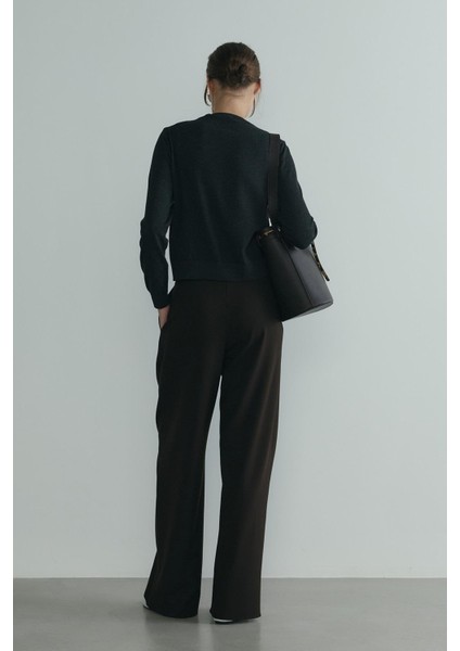 Acı Kahve Lina Pileli Pantolon modelleri