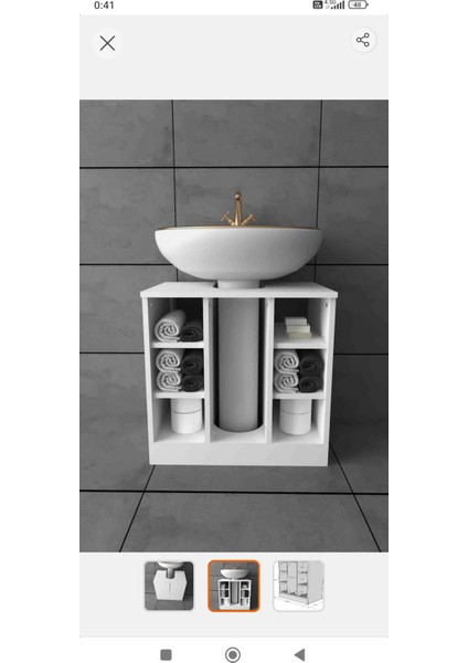 Ayaklı Lavabo Için Dolap Raf Düzenleyici 2 Kapaklı Lavabo Banyo Dolabı RZ64*42 fırsatları