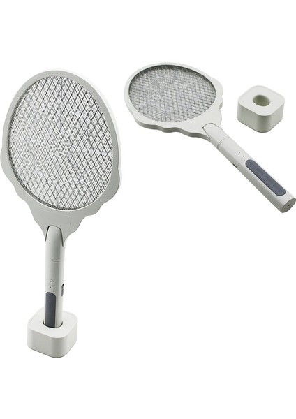 USB To Type-C Şarjlı Sinek Öldürücü Cız Raket Ayak Aparatlı - Çantalı 8pcs Uv Ledli (5224)