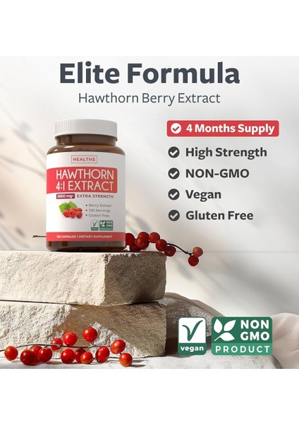 Hawthorn Berry 4:1 Extract Concentrated From 2660 Mg Berries Organık Alıç Meyvesi