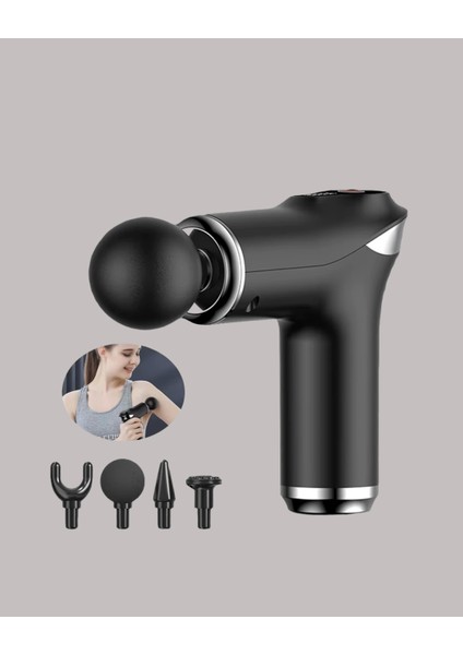 Mini Masaj Tabancası 4 Başlık 6 Hız Ayarlı indirimleri