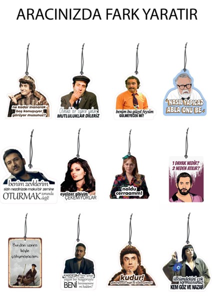 Bymeyla 12 Adet Hem Eğlenceli Hem Gösterişli Oto Kokusu ve Araba Aksesuarları