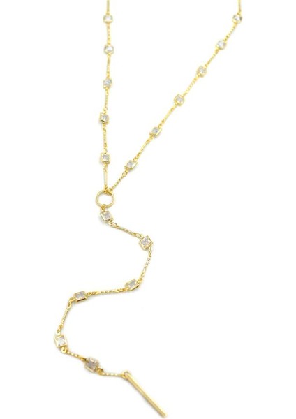 Taşlı Y Kolye - Altın fiyatları