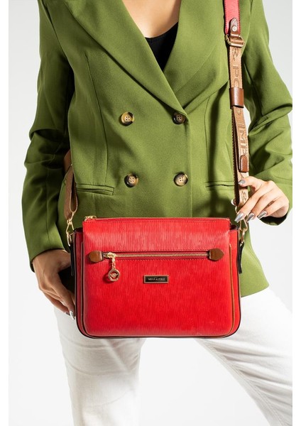 Kadın Postacı Çanta 27*20 cm Çapraz Askılı Omuz Çantası Suni Deri Ayarlanabilir Askı