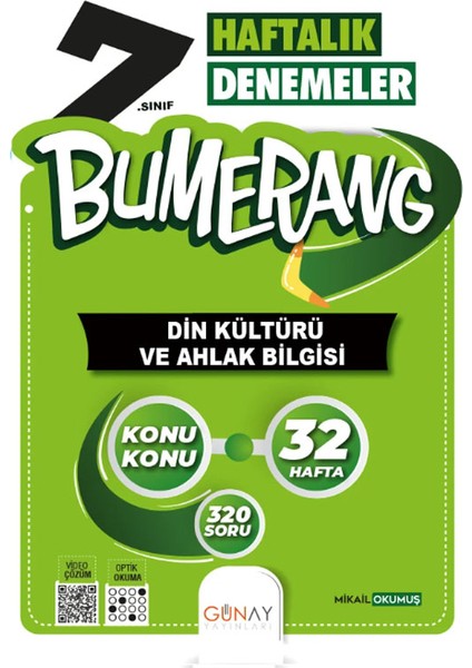 7. Sınıf Bumerang 32 Haftalık Denemeler Din Kültürü ve Ahlak Bilgisi 2025-2026 Güncel Basım