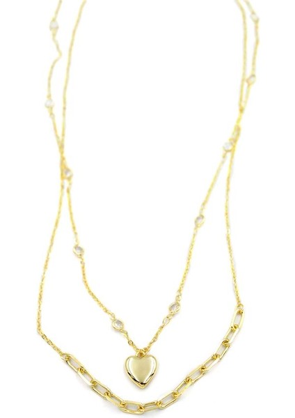 Kalp Kolye - 90CM - Altın