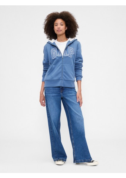 Kadın Mavi Gap Logo Fermuarlı Sweatshirt indirimleri
