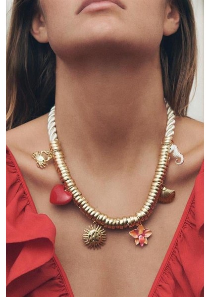 Metal Charmlı Kolye - Altın fiyatları