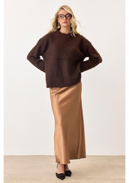 Oversize Tüylü Soft Kazak Kahve 8270 modelleri