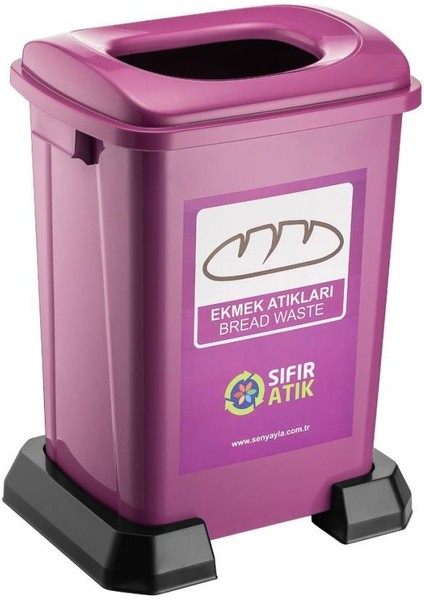 SY-4395 Sıfır Atık Ekmek Geri Dönüşüm Çöp Kutusu 50 Lt Mor 5 Adet modelleri