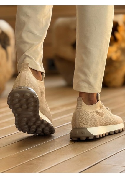 Erkek Triko Spor Ayakkabı Bej MN2409 fırsatları