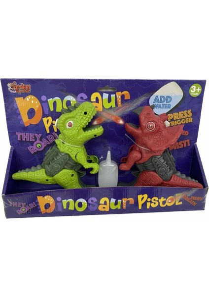 CTF-135-2 Asortili Kartela Sesli Işık Buhar Çıkartan 2'li Dinazor - Vardem Oyuncak