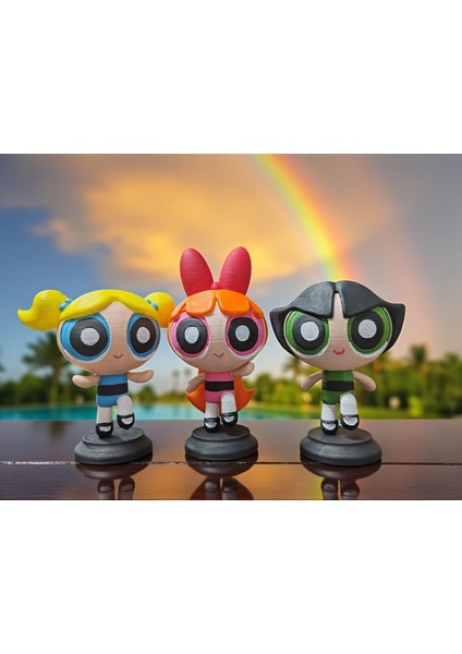 Powerpuff Girls Üçlü Set Dekor Figür Oyuncak
