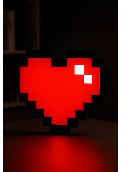 Minecraft Kalp Tasarımlı Gece Lambası Dekoratif Aydınlatma