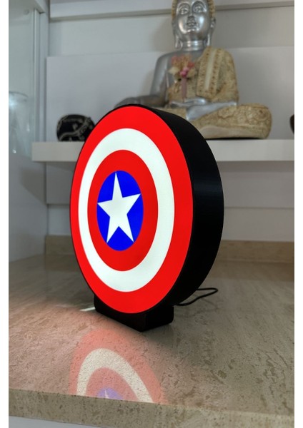 Kaptan Amerika Tasarımlı Gece Lambası Dekoratif Aydınlatma fiyatları