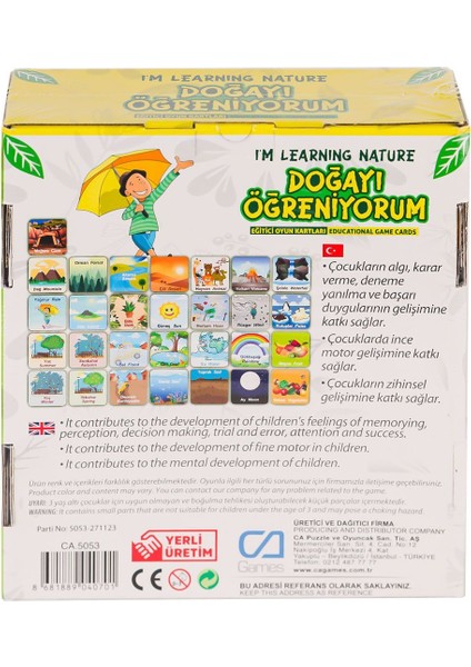 CAEGT-5053 Doğayı Öğreniyorum Eğitici Oyun Kartları -Ca Games fiyatları