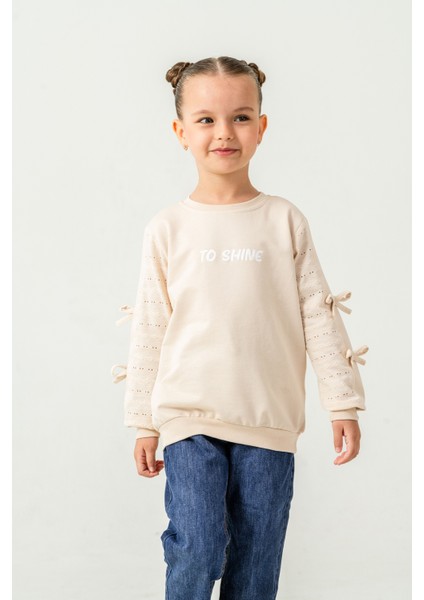 Kız Çocuk Kurdeleli Sweatshirt modelleri