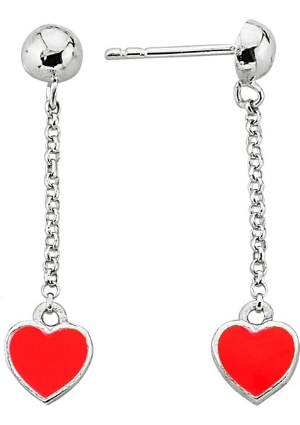 925 Ayar Gümüş Sallantılı Mineli Kalp Küpe - 12109801 fiyatları