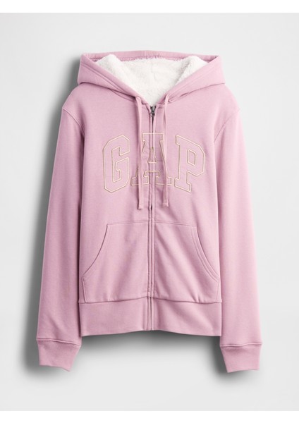 Kadın Açık Pembe Gap Logo Fermuarlı Sweatshirt fiyatları