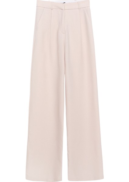 Bol Paça Palazzo Kumaş Pantolon Bej fiyatları