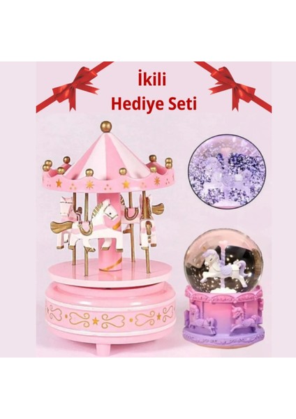 Unicorn Işıklı Orta Boy Kar Küresi ve Müzikli Atlı Karınca