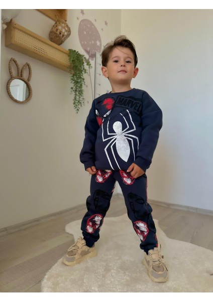 Örümcek Adam Desenli 3 Iplik Şardonlu Alt-Üsteşofman Takımı fiyatları