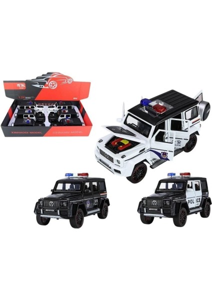 XHD-B2433 -Vardem Çek Bırak Işıklı ve Sesli G Polis Metal Jeep 1:24 fırsatları