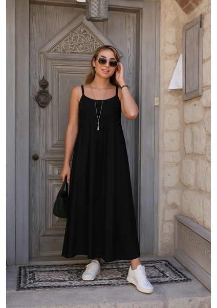 Kadın Ip Askılı V Yakalı Asimetrik Detaylı Aerobin Elbise