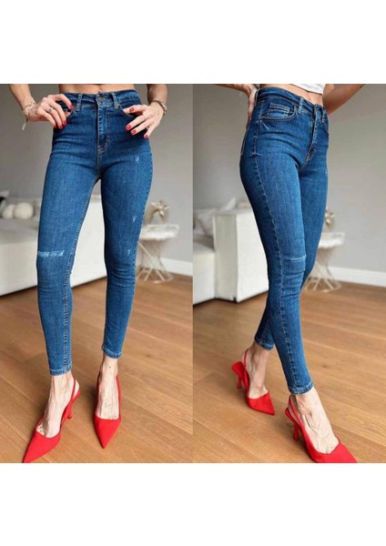 Kadın Normal Bel Slim Fit Kot Pantolon