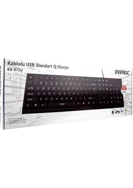 Everest KB-871U Kablolu Klavye Siyah indirimleri