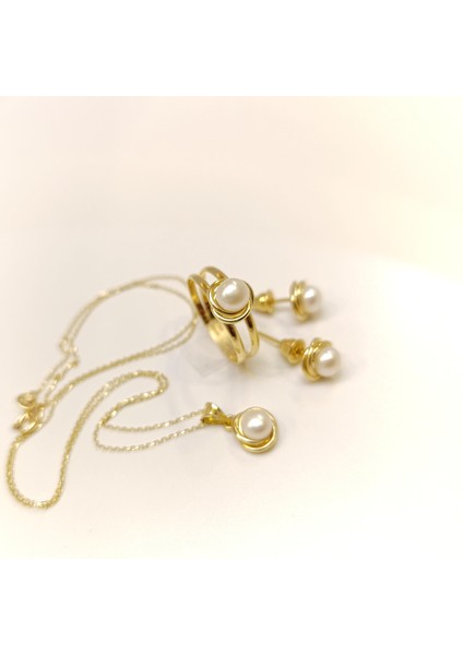 Olimpiyat İnci Taşlı Set Takım 14 Ayar Altın HD VİDEOLU 14780 modelleri