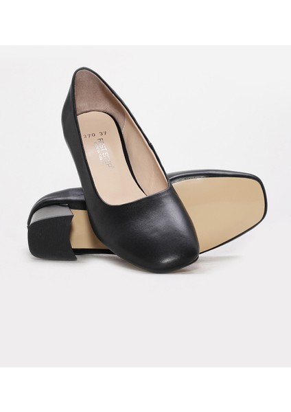 Hakiki Deri Kadın Kalın Topuklu Ayakkabı 064ZA370 fiyatları