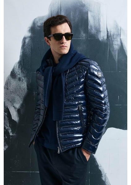 Luc Kaz Tüyü Lacivert Erkek Mont 112120238 modelleri