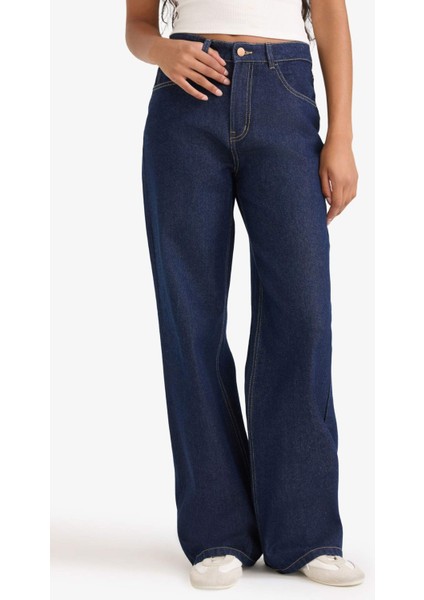 Straight Wide Yüksek Bel Düz Paça Uzun Jean Pantolon F2027AX25WN modelleri