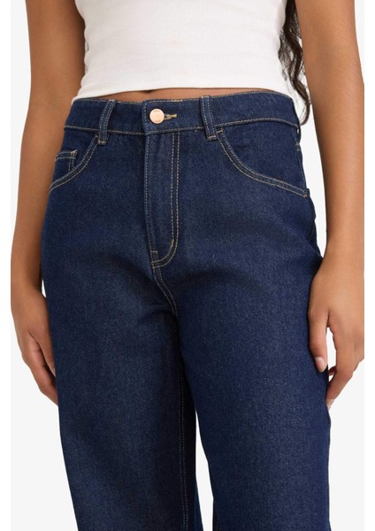 Straight Wide Yüksek Bel Düz Paça Uzun Jean Pantolon F2027AX25WN fırsatları